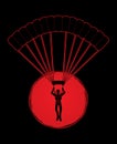 Parachuting silhouette graphic vector