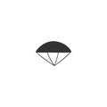 Parachuting, sky sports logo element. Hand drawn vector isolated parachute icon.