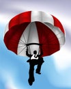 Parachute Flying Businessman Concept