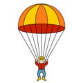 parachutist descends to the ground. jump from an airplane with a parachute.