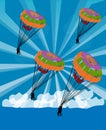 Parachutist glide in the sky Royalty Free Stock Photo