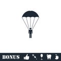 Parachutist icon flat