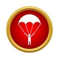 Parachutist icon in simple style