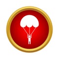 Parachutist icon in simple style