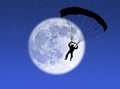 Parachutist in the moon