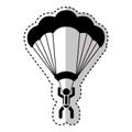 Parachutist silhouette flying icon