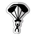 Parachutist silhouette flying icon