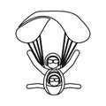 Parachutist silhouette flying icon