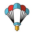 Parachutist silhouette flying icon