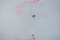 Parachutist in the sky on a cloudy day Royalty Free Stock Photo