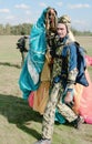 The parachutist transfers a parachute Royalty Free Stock Photo