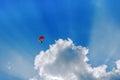 The parachutist under beams of the sun Royalty Free Stock Photo