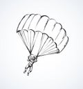 Parachutist. Vector drawing