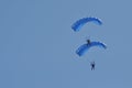 Parachutists flying in the air Royalty Free Stock Photo