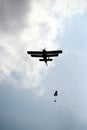 Parachutists jumping athletes Royalty Free Stock Photo