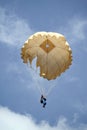 Parachutists jumping athletes