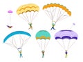 Parachutists and skydivers set