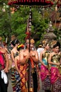 Parade of Balinese people in traditional dress