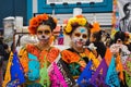 Mexico City, Mexico, ; October 26 2019: Parade of catrinas at the Day of the Dead celebrations in Mexico City Royalty Free Stock Photo