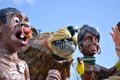 A parade of colorful and grotesque masks to celebrate new year