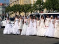Parade of fiancees is in Kharkov (Ukraine) Royalty Free Stock Photo