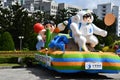Parade float in the shape of an astronaut and spaceship in Taipei, Taiwan