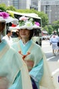 Parade of flowery girls at Gion festival, Kyoto Japan Royalty Free Stock Photo