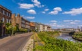 A parade of Georgian buildings on the North Brink beside the River Nene in Wisbech, Cambridgeshire Royalty Free Stock Photo