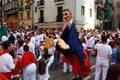 Parade of `Giants and big-heads` in the festival of San FermÃÂ­n in Pamplona, Spain.