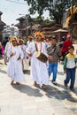 Parade of group of priests during Dasain Festival , Kathmandu , Nepal