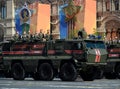 Parade in honor of Victory day in Moscow. Armored military police truck `Typhoon-K` for transportation of personnel. Royalty Free Stock Photo