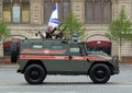 Parade in honor of Victory Day in Moscow. Russian multi-purpose armored car `Tiger-M` military police Royalty Free Stock Photo