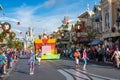 Parade in Main Street USA at The Magic Kingdom, Walt Disney World. Royalty Free Stock Photo