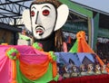 The parade of the Phi Khon ghost during the Elephant Festival Royalty Free Stock Photo