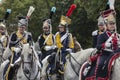 Parade of Polish soldiers in historical uniforms. Day of Polish Army