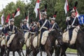 Parade of Polish soldiers in historical uniforms. Day of Polish Army