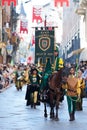 Parade of a prince on horseback, Palio in Italy