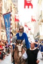 Parade of a prince on horseback, Palio in Italy