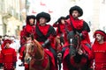 Parade of a prince on horseback, Palio in Italy