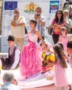 Parade Queen roses on folklore festival in Bulgaria Royalty Free Stock Photo