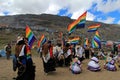 Parade at Quyllurit'i inca festival in the peruvian andes near ausangate mountain.