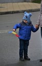 Parade in Romania - a national holiday, people with flags