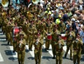 The parade of soldiery brass bands