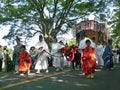 Parade of traditional Aoi festival, Kyoto Japan. Royalty Free Stock Photo