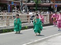 Parade of traditional Aoi festival, Kyoto Japan. Royalty Free Stock Photo