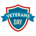 Parade veterans day logo, flat style Royalty Free Stock Photo