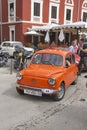 Parade of vintage cars in Novigrad, Croatia Royalty Free Stock Photo