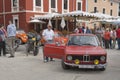 Parade of vintage cars in Novigrad, Croatia Royalty Free Stock Photo