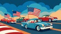The parade of vintage cars is a tribute to the enduring spirit of America each vehicle a symbol of the countrys journey