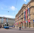 Paradeplatz square in Zurich, Switzerland Royalty Free Stock Photo